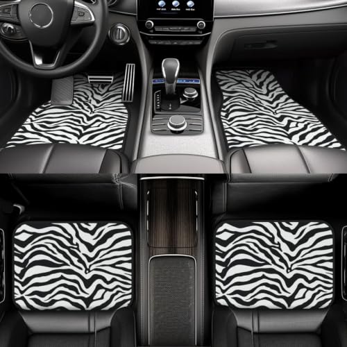 Alfombrillas para coche de neopreno de alta resistencia con elegante diseño de estampado de cebras 6