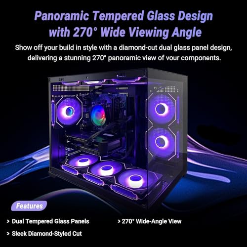 Image of Gaming PC Desktop - Ryzen 7 5800X up to 4.7GHz, Radeon RX 6600 XT 8GB GDDR6, 16GB DDR4 RAM, 1TB NVMe SSD, WiFi 6 & BT 5.4, 9x ARGB Fans, 650W PSU, WIN11P, RGB Keyboard & Mouse