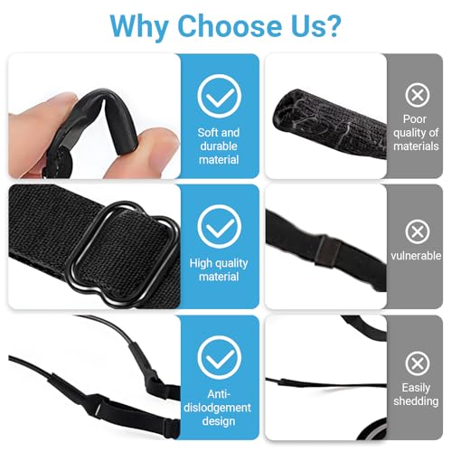 Zerquell 6 Pièces Sangles Lunettes Réglables, Cordons à Lunettes sans Queue, Sangles de Lunettes Cordon à Lunettes Elastique, Cordon Iunettes Antidérapantes Sport, pour Homme, Femme et Enfant – vue 4