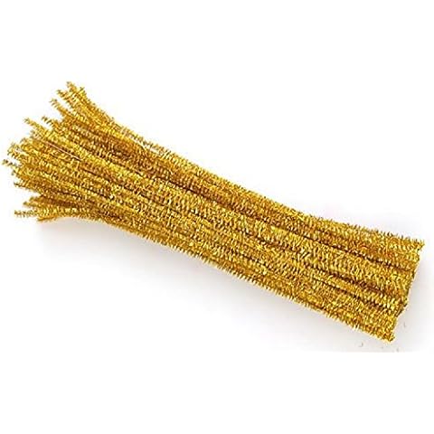 2to5 100 12" 30cm Sparkling Tinsel Stems Gold Silver Pipe Cleaners Christmas Crafts (Gold) Cover