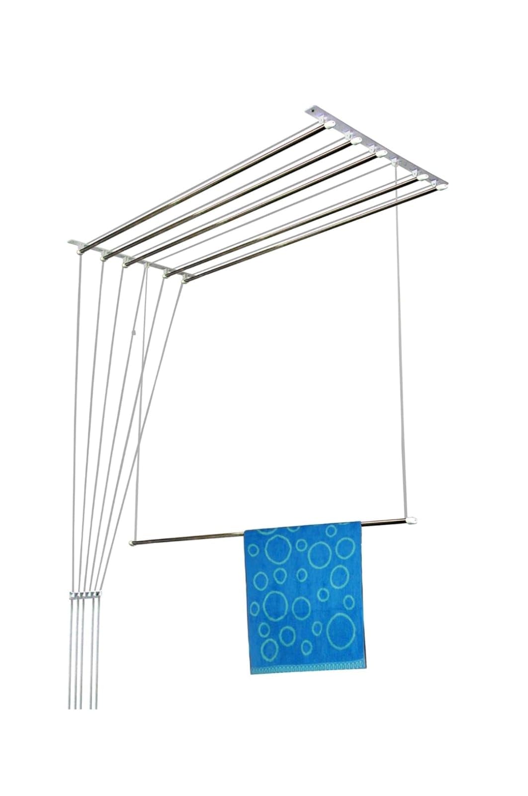 LAKSHAY- 6 Pipes x 6 Feet - Heavy Duty Stainless Steel Ceiling Cloth Dryer/Cloth Hanger/Cloth Drying Stand for Balcony/Cloth Drying Rope with Pulley - (Steel Mop Complimentry)-image-45