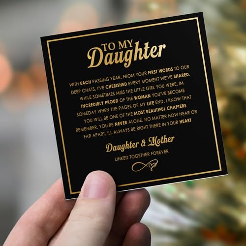 Image of To My Daughter Bracelet From Mom And Dad With Heartfelt Message & Elegant Box, Valentines Gifts For Daughter, Jewelry Gift For Daughter From Mother and Father On Birthday, Graduation