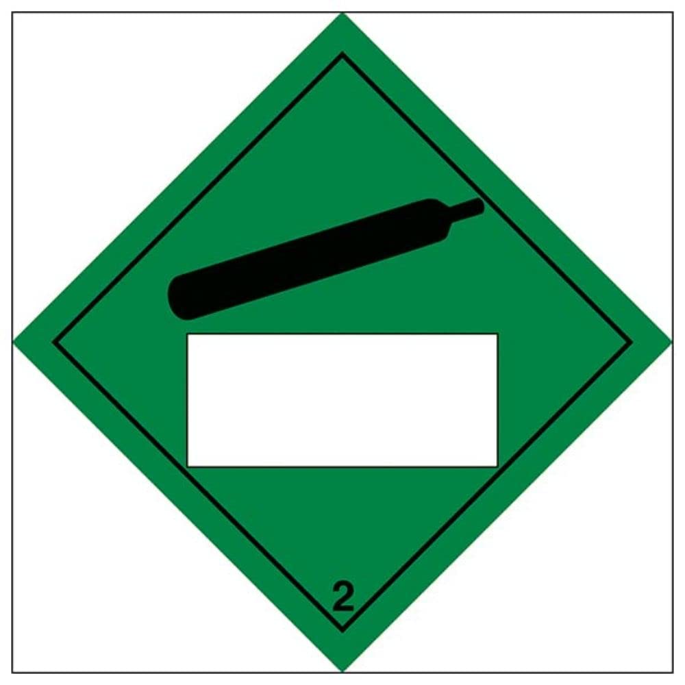 V Safety Compressed gas 2 UN Substance Numbering Hazard Label-250x250mm-Magnetic Safety Sign