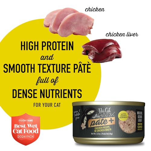 Image of Tiki Cat After Dark Pate+ Wet Cat Food, Chicken, 2.8 oz. Can (Pack of 12)