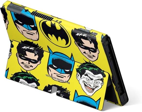 Skinit Decal Gaming Skin Compatible with Nintendo Switch OLED (2021) - Officially Licensed DC Comics Batman Vintage Character Pattern - Joker and Robin Design