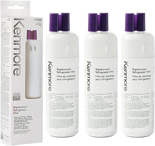Kenmore Refrigerator water filer Replacement 469081 9081 469930 9930 Filter 1 White (3 PACKS)