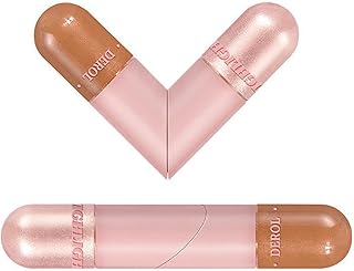 Liquid Highlighter - Liquid Contour, Highlighter Makeup Stick Face Body Shimmer, Waterproof & Long Lasting Highlighter Liquid Makeup, 2 Colors Dual End Cream Contour Stick