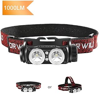 Lockable Rechargeable Headlamp,1000 Lumen LED Work Headlight with Motion Sensor, Powered with 18650