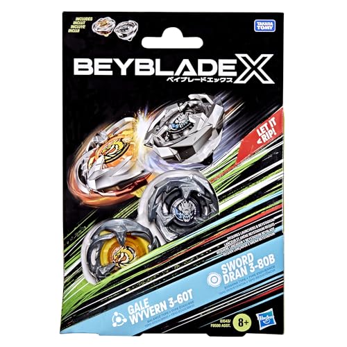 Beyblade X Gale Wyvern 3-60T & Sword Dran 3-80B Dual Pack Set with 2 Right-Spinning Tops; Battle Tops; Games/Toys for Boys & Girls 8+ - Image 4