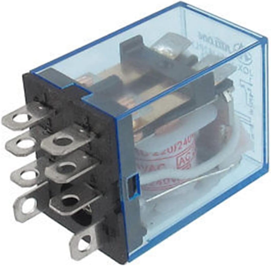 2pcs JQX-13FL 62PL 220/240VAC Coil Voltage 2P2T 8 Pins 10A Red LED Light Power Relay