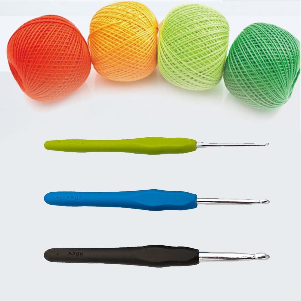 Ganci per Uncinetto, 3 Pcs Set di Uncinetti, Aghi per Uncinetti in Alluminio Multicolore, Ferri da Maglia, per Principianti, Appassionati di lavoro a Maglia o Professionisti