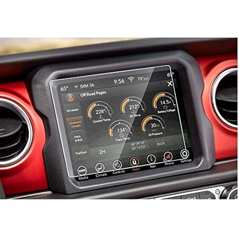 OYFA Tempered Glass Screen Protector Compatible With 2020 2021 Jeep Gladiator,Anti-Scratch,Shock-Resistant,HD Clear,Protecting Uconnect 8.4” Touch Screen. Cover