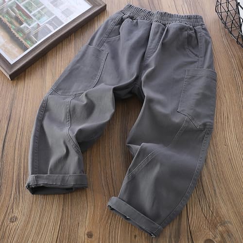 Cargo Pants Boys Middle Large Children's Casual Fashion Elastic Waist Outdoors Windproof Pants Pockets for Kids2
