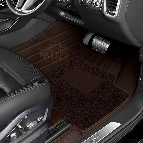 Image of 9D Car Floor Mat for Maruti E Vitara EV 26 | Coffee | Waterproof | Anti-Slip | Luxury Premium Leather Car Mat | Full Coverage | All Weather | Custom Fitted Mats