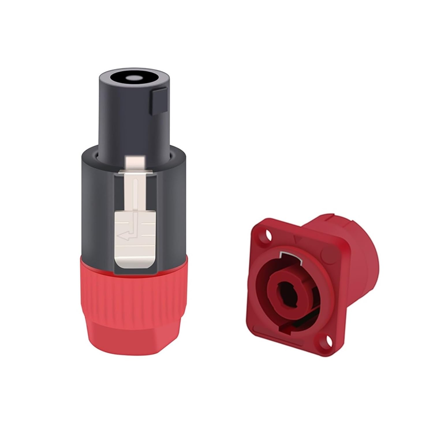 5Sets 4 Pin NL4FC Speaker Power Amplifier Male Plug+Female Panel Mount Professional AC Power Plug Jack Socket Connector(5xM 5xF-Black)