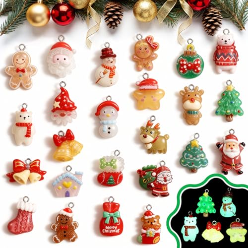 Naler 24-teilig Weihnachtsanhänger Christbaum Deko Leuchtend...