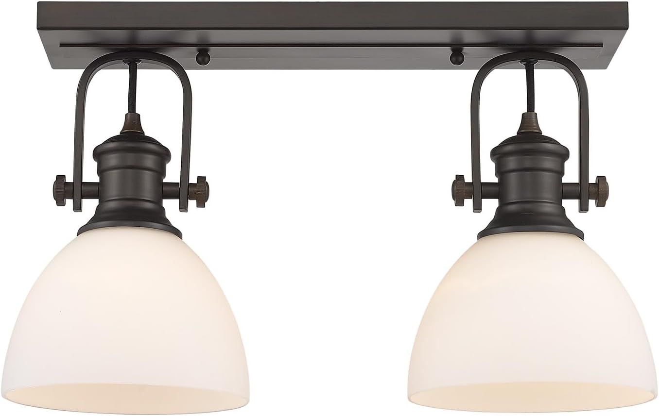 Golden Lighting 3118-BA2 RBZ-OP Hines Bath Fixture, Rubbed Bronze