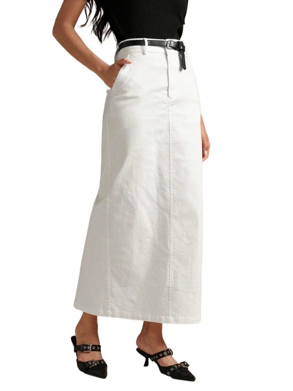 Womens Trendy Elegant Skirt Casual High Waist Long Skirt