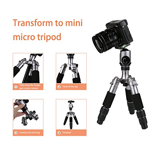 Image of Fotopro Camera Tripod 55 Inch Aluminum Ball Head Quick Release Plate Professional Camera Tripod for Travel Tripod Max Load Up to 17.6lbs /10kg