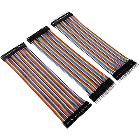 Eiechip Dupont Jumper Wires 120pins 7.9in Dupont Wire kit Breadboard Multicolored Dupont Wire 40pin Male to Female, 40pin Male to Male, 40pin Female to Female Breadboard Jumper Wires Ribbon Cables Kit Cover