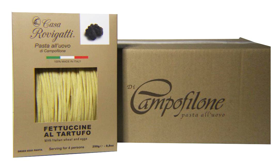 Fettuccine with Truffle (Pack of 4) - Italian Truffle Pasta From the Region of Di Campofilone- Imported Italian Gourmet Egg Pasta- 8.8 ounces / 250 grams