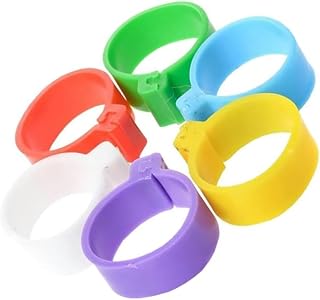 100 Pcs 16mm Coloured Plastic Chicken Leg Rings Poultry Foot Bands Chicken Identification Tags for Ducks Chicks, Poultry Habitat Supplies
