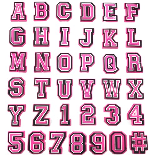 KANGSIT 37Pcs Number Letter Shoe Charm Alphabet Clog Charm 0-9# Number Alphabet ABC-Z Characters DIY Shoe Decoration