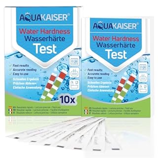 Test durezza Acqua gradi francesi - 10 strisce reattive confezionate singolarmente - Test per l'analisi dell'Acqua di casa, stagni, piscine, acquari