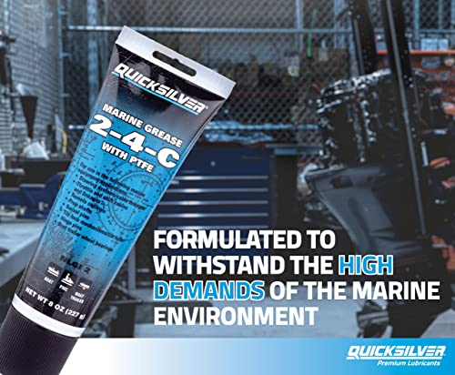 Quicksilver 802859Q1 2-4-C Marine Grease With Teflon, Multi-Purpose Marine Lubricant – 8 Oz. Tube #TOP1