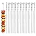 KOIROI Grillspieße, Grill Kabob Spieße Edelstahl, Lange Spieße, 38cm Flacher Edelstahl-Grillspieß Vermeiden Sie Rostbildung, Geschirrspüler erhältlich, für Grillpartys im Freien und im Garten-20 Stück