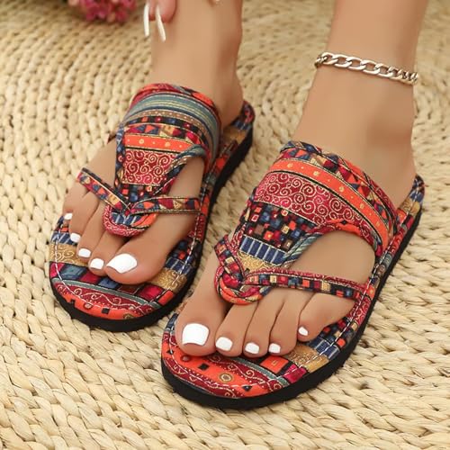 Gardenns Military Green Camouflage Women's Flat Sandals, Woven Women's Flat Sandals, Slip Strappy Flat Open Toe Slide Ring Fabric Flip Flops4