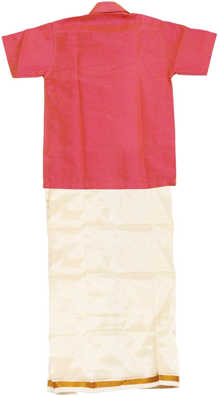 SJS King Boy's Shirt/Genxt Dhoti Regular Fit (Golden Pink, 1-2 Years) - Image 4 thumbnail