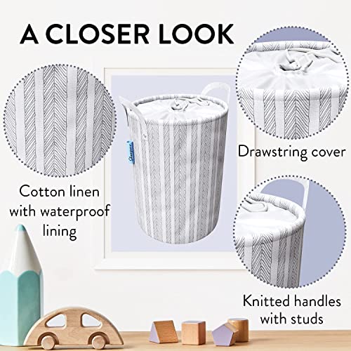 Glampers Laundry Hamper 43/46/54L | Large Laundry Baskets With Sturdy Handles | Collapsible Kids Hamper For Dirty Clothes, Toys | Large, Silver #TOP4