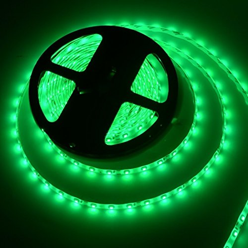 Foxdam Flexible Led Strip Lights,300 Units Smd 5050 Leds,Led Strips,Waterproof,12 Volt Led Light Strips, Pack Of 16.4Ft/5M,For Holiday/Home/Party/Indoor/Outdoor Decoration(Green) #TOP1