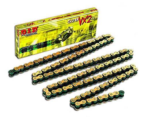 DID 520 VX2 Cadena para motocicleta, 110 eslabones (X-ring gold), con cierre de remaches