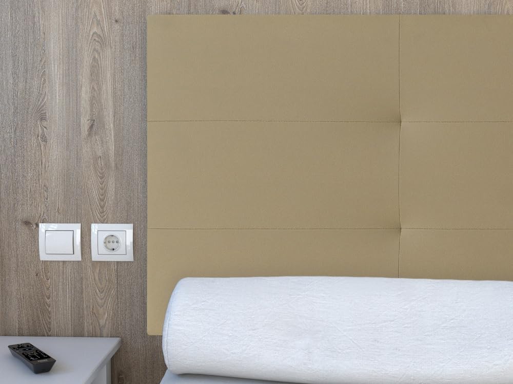 WIN REST Cabecero Venus Imbottitura Comfort Letti di Fascia Alta, Struttura in Legno, Rivestimento in Ecopelle, Schiuma, Beige, 170x60cm (Cama 150/160)