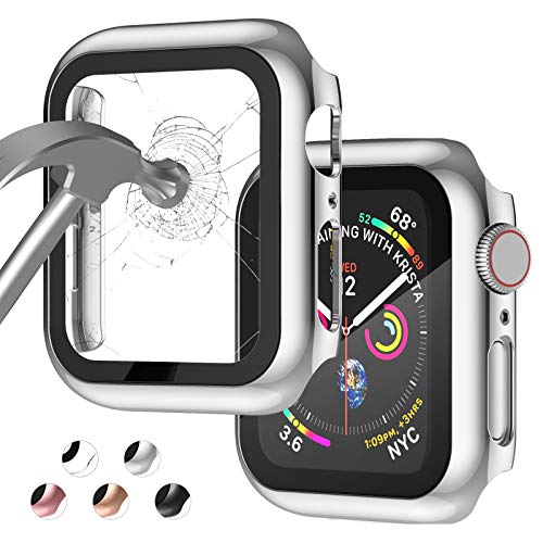 Case Compatible with Apple Watch 42MM Series 3/2/1/ with Built-in Tempered Glass Screen Protector, All-Around Ultra-Thin Bumper Full Cover Hard PC Protective Case for iWatch