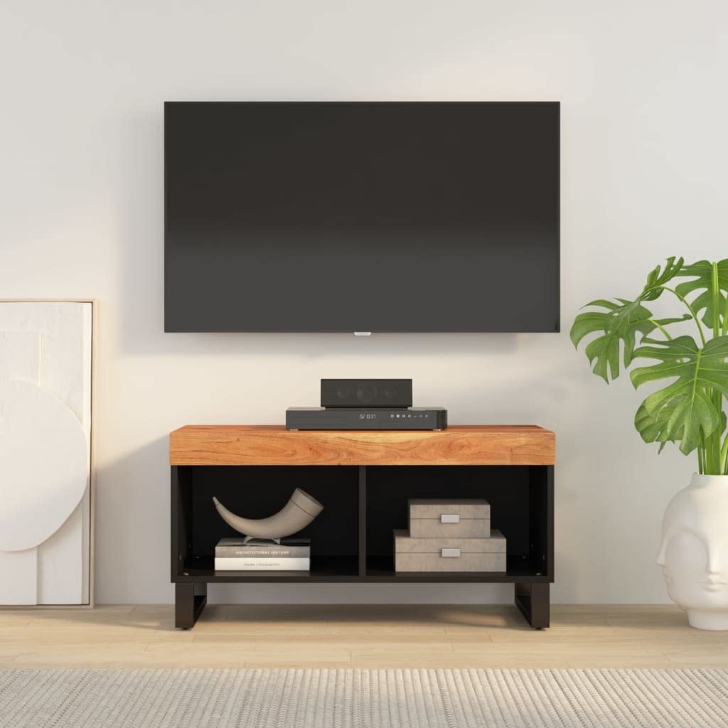 Stolik pod telewizor z litego drewna akacjowego 85 x 33 x 43,5 cm