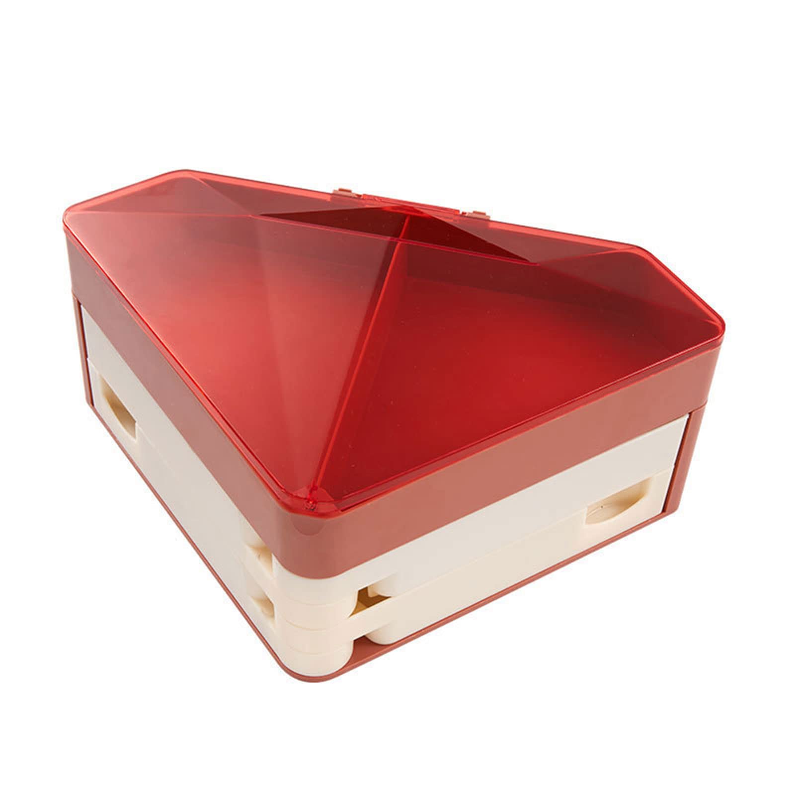 Kalttoy Red Diamond-Shaped Dried Fruit Platter Rotatable 3-Layer Snacks Box Candy Nut Serving Container Appetizer Serving Platter Snacks Candy Box