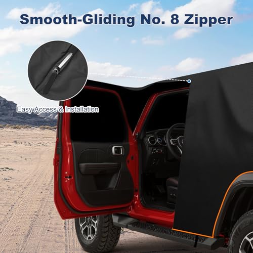 Image of QUNSUNUS Silverado 1500 Cab Cover Regular /Extended /Crew Cab All Years Compatible with Sierra 1500,Waterproof Silverado Truck Cover with Cotton Liner, Half Car Cover with Adjustable Straps and Zipper