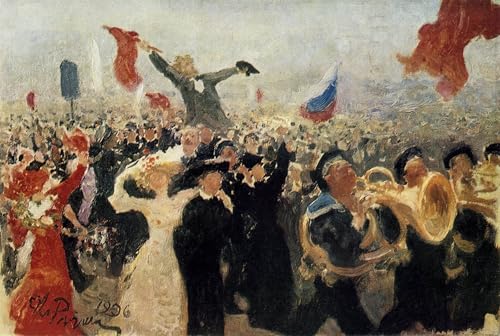 Peinture la Manifestation d'Octobre Repin - Toile d'Art Mural Haute Définition