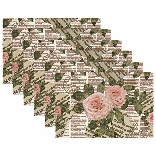 Sets de table en papier floral pour protéger la table des plats chauds - 6