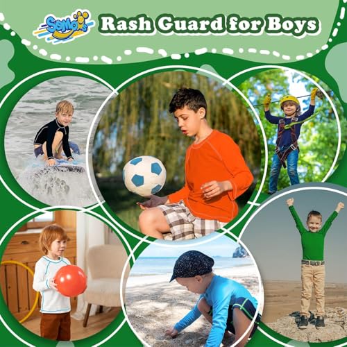 Image of Boys' Rash Guard Long Sleeve UPF 50 Sun Shirts for Toddler Kids Youth Water Swimming Rashguard