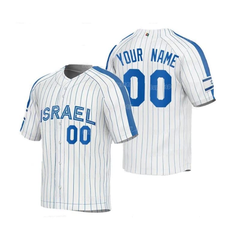 Israel Baseball Team Stitched National Custom Name and Number Multi