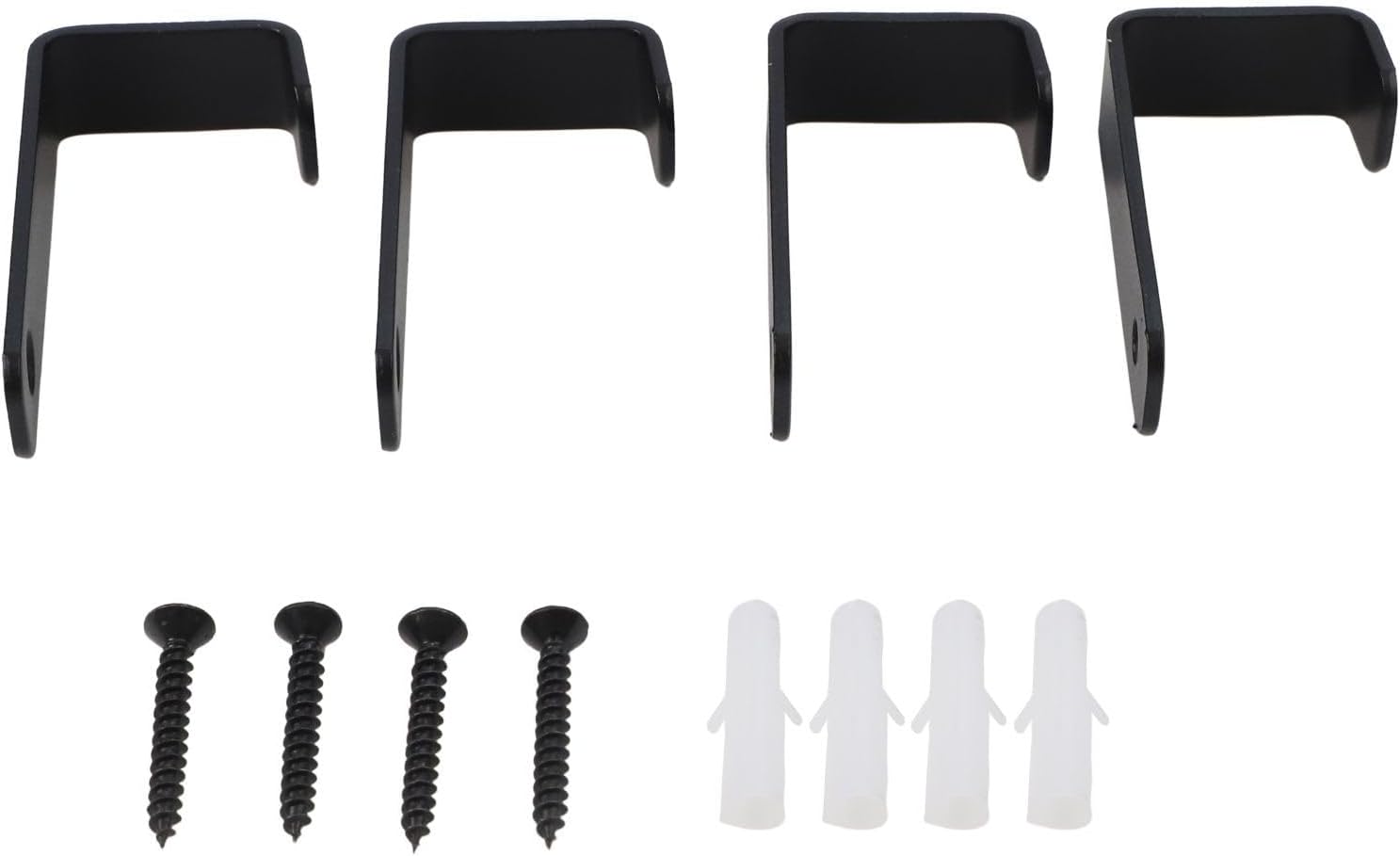 L Shaped Coat Hooks 4 Pack, Heavy Duty Cold Rolled Steel Wall Mount Hangers with Screws for Garage Shed Workshop Storage, Black and White Utility Ladder Hooks
