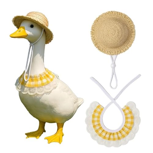 2pcs Porch Goose Outfits ,Hat Scarf Kits for Pets Duck