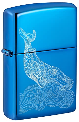 Zippo encendedor de bolsillo azul pulido miniatura 1