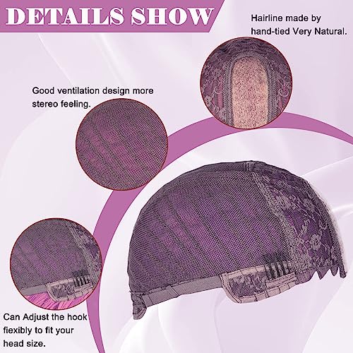 NAYOO Long Purple Wavy Wig for Women 26 Inch Middle Part Curly Wavy Wig Natural Looking Synthetic Heat Resistant Fiber for Daily Party (Purple)
