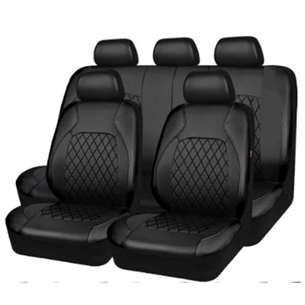 Autostoelhoezen Voor Fiat Grande Punto 2006-2025, Volledige Set Voor En Achter Antislip Leer, Comfortabele Ademende Stoelhoezen, Interieuraccessoires,A/Black