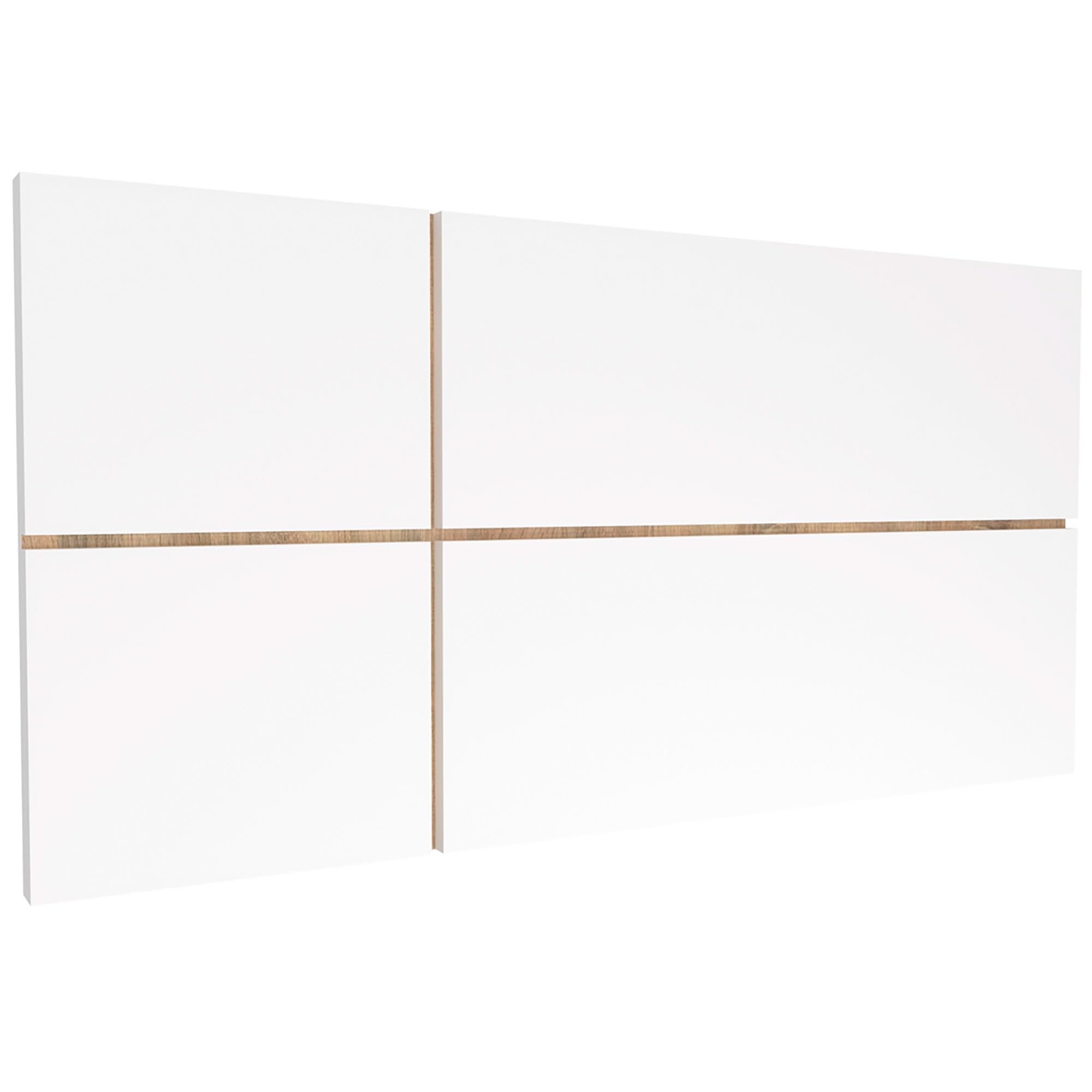 briebe Cabecero Cama Individual 100 cm Estilo Nórdico, Cabeceros de Madera Originales, Cabezal Decorativo Natura (Blanco/Fondo Roble Cambrian)